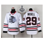 NHL Chicago Blackhawks #29 Bryan Bickell White(White Skull) 2015 Stanley Cup Stitched Jerseys