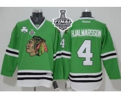 NHL Chicago Blackhawks #4 Nikals Hjalmarsson Green 2015 Stanley Cup Stitched Jerseys