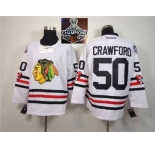NHL Chicago Blackhawks #50 Corey Crawford 2015 Winter Classic White 2015 Stanley Cup Champions jerseys