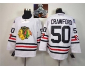NHL Chicago Blackhawks #50 Corey Crawford 2015 Winter Classic White 2015 Stanley Cup Champions jerseys