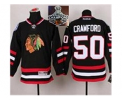 NHL Chicago Blackhawks #50 Corey Crawford Black 2014 Stadium Series 2015 Stanley Cup Champions jerseys