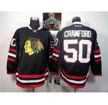 NHL Chicago Blackhawks #50 Corey Crawford Black 2014 Stadium Series 2015 Stanley Cup Championsjerseys