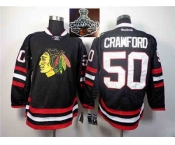 NHL Chicago Blackhawks #50 Corey Crawford Black 2014 Stadium Series 2015 Stanley Cup Championsjerseys