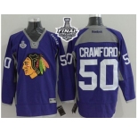 NHL Chicago Blackhawks #50 Corey Crawford Purple Practice 2015 Stanley Cup Stitched Jerseys