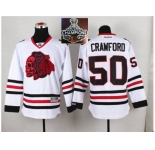 NHL Chicago Blackhawks #50 Corey Crawford White(Red Skull) 2014 Stadium Series 2015 Stanley Cup Champions jerseys