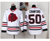 NHL Chicago Blackhawks #50 Corey Crawford White(Red Skull) 2014 Stadium Series 2015 Stanley Cup Champions jerseys