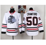 NHL Chicago Blackhawks #50 Corey Crawford White(White Skull) 2014 Stadium Series 2015 Stanley Cup Champions jerseys