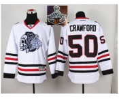 NHL Chicago Blackhawks #50 Corey Crawford White(White Skull) 2014 Stadium Series 2015 Stanley Cup Champions jerseys