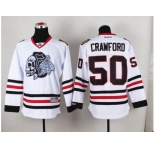 NHL Chicago Blackhawks #50 Corey Crawford White(White Skull) Stitched Jerseys