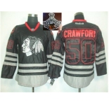 NHL Chicago Blackhawks #50 Crawford Black Ice 2015 Stanley Cup Champions jerseys