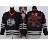 NHL Chicago Blackhawks #65 Andrew Shaw Black Ice Jersey Skull Logo Fashion 2015 Stanley Cup Champions jerseys