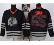 NHL Chicago Blackhawks #65 Andrew Shaw Black Ice Jersey Skull Logo Fashion 2015 Stanley Cup Champions jerseys