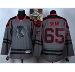 NHL Chicago Blackhawks #65 Andrew Shaw Charcoal Cross Check Fashion 2015 Stanley Cup Champions jerseys
