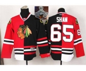 NHL Chicago Blackhawks #65 Andrew Shaw Red Black Split 2015 Stanley Cup Champions jerseys