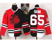 NHL Chicago Blackhawks #65 Andrew Shaw Red Black Split Skull Logo Fashion 2015 Stanley Cup Champions jerseys