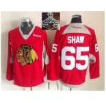 NHL Chicago Blackhawks #65 Andrew Shaw Red Practice 2015 Stanley Cup Champions jerseys
