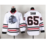 NHL Chicago Blackhawks #65 Andrew Shaw White(White Skull) Stitched Jerseys