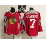 NHL Chicago Blackhawks #7 Brent Seabrook Red Practice 2015 Stanley Cup Champions jerseys