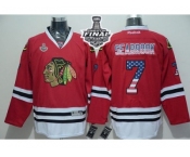 NHL Chicago Blackhawks #7 Brent Seabrook Red USA Flag Fashion 2015 Stanley Cup Stitched Jerseys