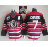 NHL Chicago Blackhawks #7 Chris Chelios Red Black 75TH CCM 2015 Stanley Cup Champions jerseys