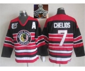 NHL Chicago Blackhawks #7 Chris Chelios Red Black 75TH CCM 2015 Stanley Cup Champions jerseys