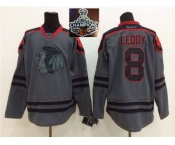 NHL Chicago Blackhawks #8 Nick Leddy Charcoal Cross Check Fashion 2015 Stanley Cup Champions jerseys