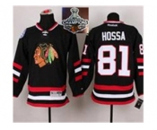 NHL Chicago Blackhawks #81 Marian Hossa Black 2014 Stadium Series 2015 Stanley Cup Champions jerseys