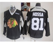 NHL Chicago Blackhawks #81 Marian Hossa Black Practice 2015 Stanley Cup Champions jerseys