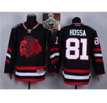 NHL Chicago Blackhawks #81 Marian Hossa Black(Red Skull) 2014 Stadium Series 2015 Stanley Cup Champions jerseys