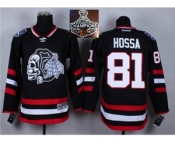 NHL Chicago Blackhawks #81 Marian Hossa Black(White Skull) 2014 Stadium Series 2015 Stanley Cup Champions jerseys