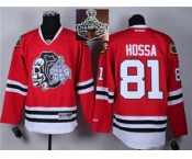 NHL Chicago Blackhawks #81 Marian Hossa Red(White Skull) 2014 Stadium Series 2015 Stanley Cup Champions jerseys
