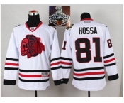 NHL Chicago Blackhawks #81 Marian Hossa White(Red Skull) 2014 Stadium Series 2015 Stanley Cup Champions jerseys