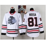 NHL Chicago Blackhawks #81 Marian Hossa White(White Skull) 2014 Stadium Series 2015 Stanley Cup Champions jerseys