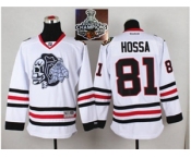 NHL Chicago Blackhawks #81 Marian Hossa White(White Skull) 2014 Stadium Series 2015 Stanley Cup Champions jerseys