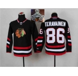 NHL Chicago Blackhawks #86 Teuvo Teravainen Black 2014 Stadium Series 2015 Stanley Cup Champions jerseys