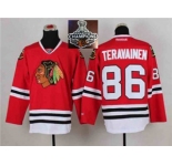 NHL Chicago Blackhawks #86 Teuvo Teravainen Red 2014 Stadium Series 2015 Stanley Cup Champions jerseys