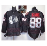 NHL Chicago Blackhawks #88 PATRICK KANE Black Ice Silver Number 2015 Stanley Cup Champions jerseys