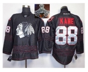 NHL Chicago Blackhawks #88 PATRICK KANE Black Ice Silver Number 2015 Stanley Cup Champions jerseys