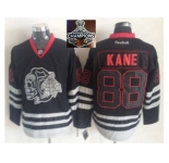 NHL Chicago Blackhawks #88 Patrick Kane Black Ice Jersey Skull Logo Fashion 2015 Stanley Cup Champions jerseys