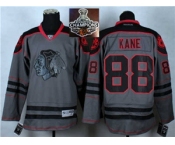 NHL Chicago Blackhawks #88 Patrick Kane Charcoal Cross Check Fashion 2015 Stanley Cup Champions jerseys