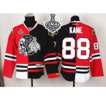 NHL Chicago Blackhawks #88 Patrick Kane Red-Black Split White Skull 2015 Stanley Cup Stitched Jerseys