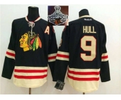 NHL Chicago Blackhawks #9 Bobby Hull 2015 Winter Classic Black 2015 Stanley Cup Champions jerseys