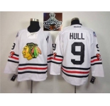 NHL Chicago Blackhawks #9 Bobby Hull 2015 Winter Classic White 2015 Stanley Cup Champions jerseys