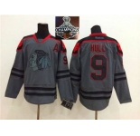 NHL Chicago Blackhawks #9 Bobby Hull Charcoal Cross Check Fashion 2015 Stanley Cup Champions jerseys