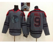 NHL Chicago Blackhawks #9 Bobby Hull Charcoal Cross Check Fashion 2015 Stanley Cup Champions jerseys