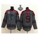 NHL Chicago Blackhawks #9 Bobby Hull Charcoal Cross Check Fashion 2015 Stanley Cup Stitched Jerseys
