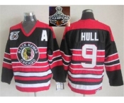 NHL Chicago Blackhawks #9 Bobby Hull Red Black 75TH CCM 2015 Stanley Cup Champions jerseys