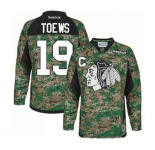 Reebok Chicago Blackhawks #19 Jonathan Toews Premier Camo Veterans Day Practice NHL Jersey