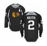 Reebok Chicago Blackhawks #2 Duncan Keith Premier Black Practice NHL Jersey