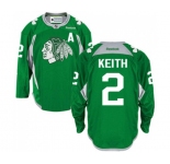 Reebok Chicago Blackhawks #2 Duncan Keith Premier Green Practice NHL Jersey